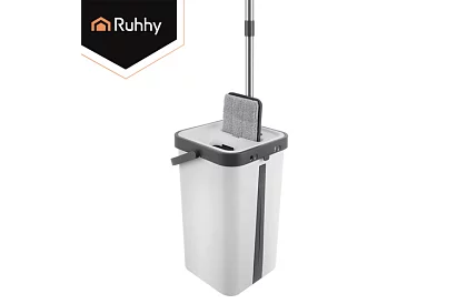 Mop plat cu fund plat + găleată de 11 litri – cu două compartimente și accesorii