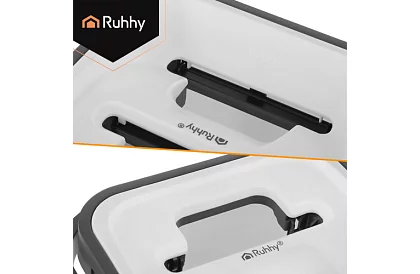 Mop plat cu fund plat + găleată de 11 litri – cu două compartimente și accesorii