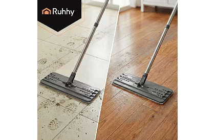 Mop plat cu fund plat + găleată de 11 litri – cu două compartimente și accesorii