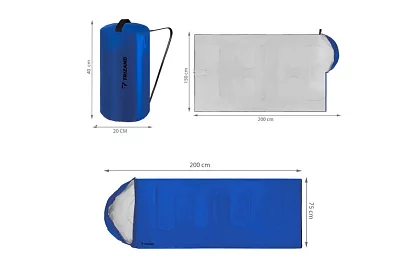 Sac de dormit turistic 2 în 1 - albastru