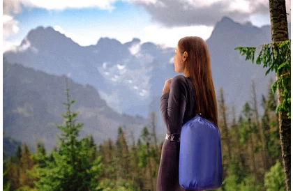 Sac de dormit turistic 2 în 1 - albastru