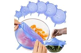 Capace din silicon pentru etanșarea recipientelor – set de 6 bucăți