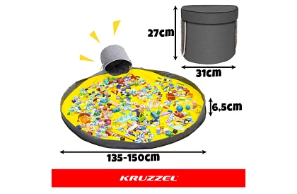 Coș de depozitare practic pentru jucării cu covoraș de joacă