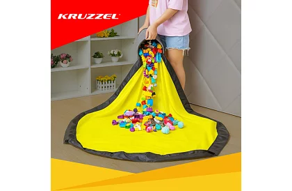 Coș de depozitare practic pentru jucării cu covoraș de joacă