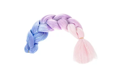 Păr sintetic ombre împletit strălucitor – violet-albastru