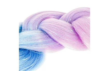 Păr sintetic ombre împletit strălucitor – violet-albastru
