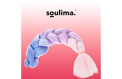 Păr sintetic ombre împletit strălucitor – violet-albastru