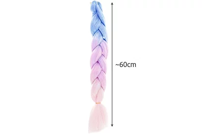 Păr sintetic ombre împletit strălucitor – violet-albastru