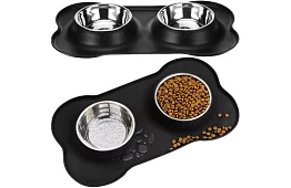 Bol cuvă dublă cu suport – 2 × 450 ml