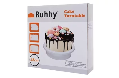 Placa rotativă pentru decorarea tortului + 3 spatule