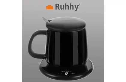 Încălzitor electric de băuturi – set de încălzitor, ceașcă, linguriță și capac