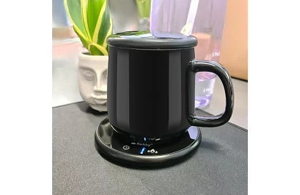 Încălzitor electric de băuturi – set de încălzitor, ceașcă, linguriță și capac