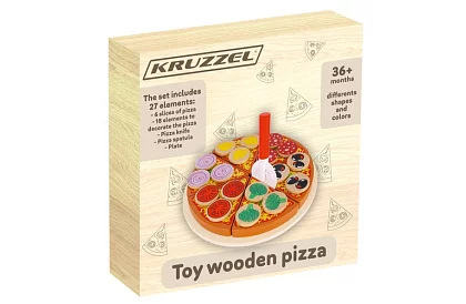 Set de tăiere – pizza din lemn pentru tăiat + cuțit