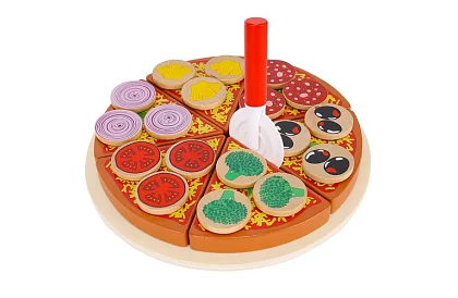 Set de tăiere – pizza din lemn pentru tăiat + cuțit