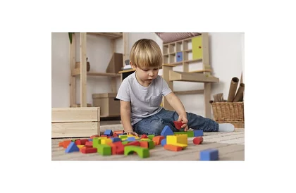 Blocuri de lemn în găleată cu sortator de forme – 100 buc.