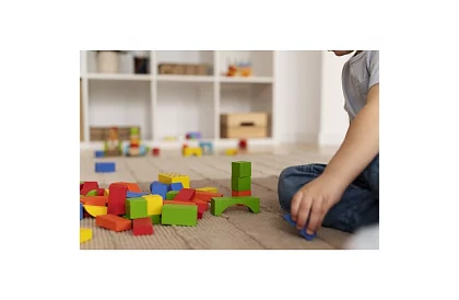 Blocuri de lemn în găleată cu sortator de forme – 100 buc.