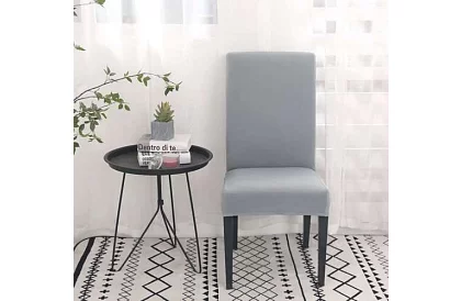 Husă de catifea pentru scaun - gri