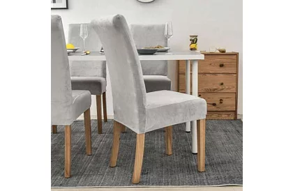 Husă de catifea pentru scaun - gri