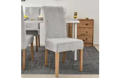 Husă de catifea pentru scaun - gri