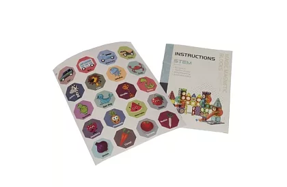 Set de construcție educațională magnetică 3D - 77 de piese