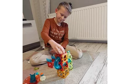 Set de construcție educațională magnetică 3D - 77 de piese