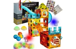 Set de construcție educațională magnetică 3D - 77 de piese