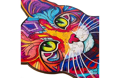 Puzzle din lemn pisică – 130 de piese – 38 × 24 cm
