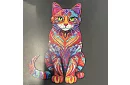 Puzzle din lemn pisică – 130 de piese – 38 × 24 cm
