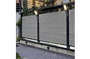 Bandă de umbrire pentru gard gri - panou 630 g/m² + cleme
