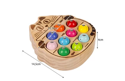 Joc de pescuit magnetic din lemn