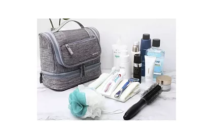 Geantă cosmetică de călătorie cu mânere pentru suspendare