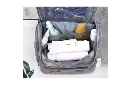 Geantă cosmetică de călătorie cu mânere pentru suspendare