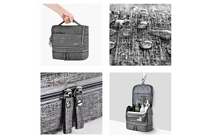 Geantă cosmetică de călătorie cu mânere pentru suspendare