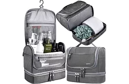 Geantă cosmetică de călătorie cu mânere pentru suspendare