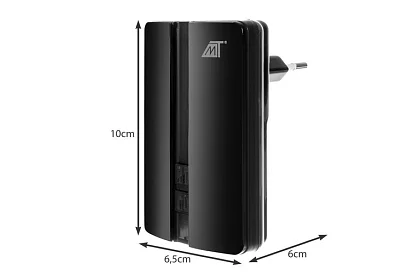 Sonerie wireless rezistentă la apă – rază de acțiune 15 metri - negru