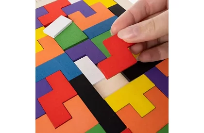 Puzzle Tetris din lemn
