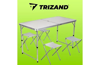 Set de camping pliant - masă + 4 scaune