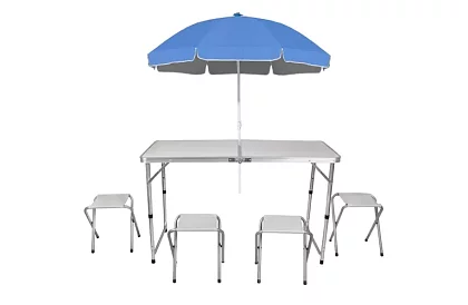 Set de camping pliant - masă + 4 scaune