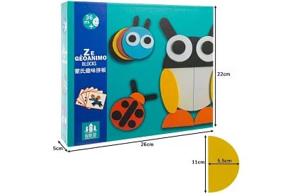 Puzzle geometrice din lemn - animale