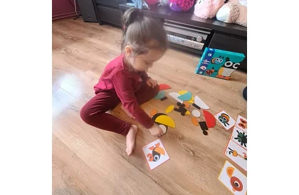 Puzzle geometrice din lemn - animale