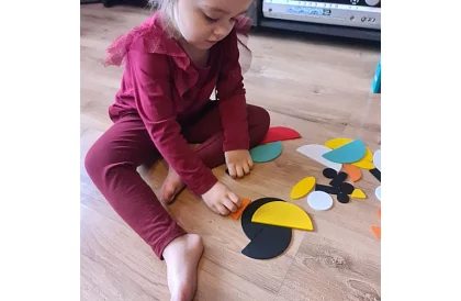 Puzzle geometrice din lemn - animale