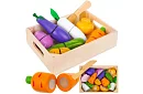 Fructe și legume din lemn pentru tăiat - în cutie