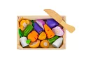 Fructe și legume din lemn pentru tăiat - în cutie