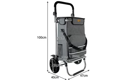 Geantă de cumpărături multifuncțională cu roți + curea de umăr