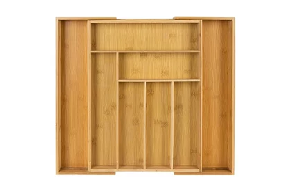 Organizator din bambus pentru sertare – suport pentru tacâmuri