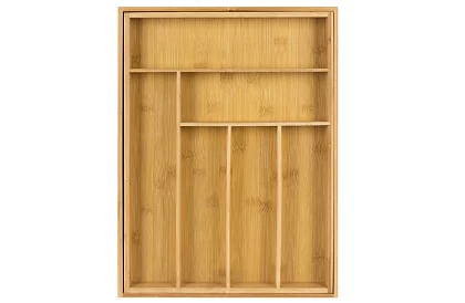 Organizator din bambus pentru sertare – suport pentru tacâmuri