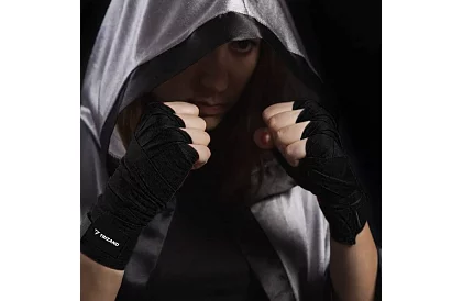 Bandaje profesionale de box 2 × 4 m – negre