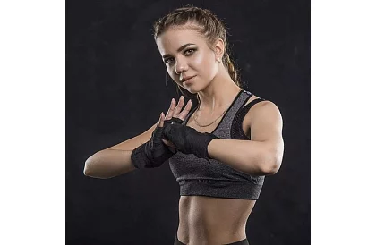 Bandaje profesionale de box 2 × 4 m – negre