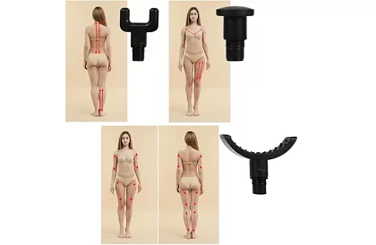 Pistolă de masaj pentru relaxarea mușchilor + 8 capete