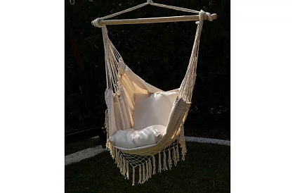 Hamaca suspendată + 2 perne - bej